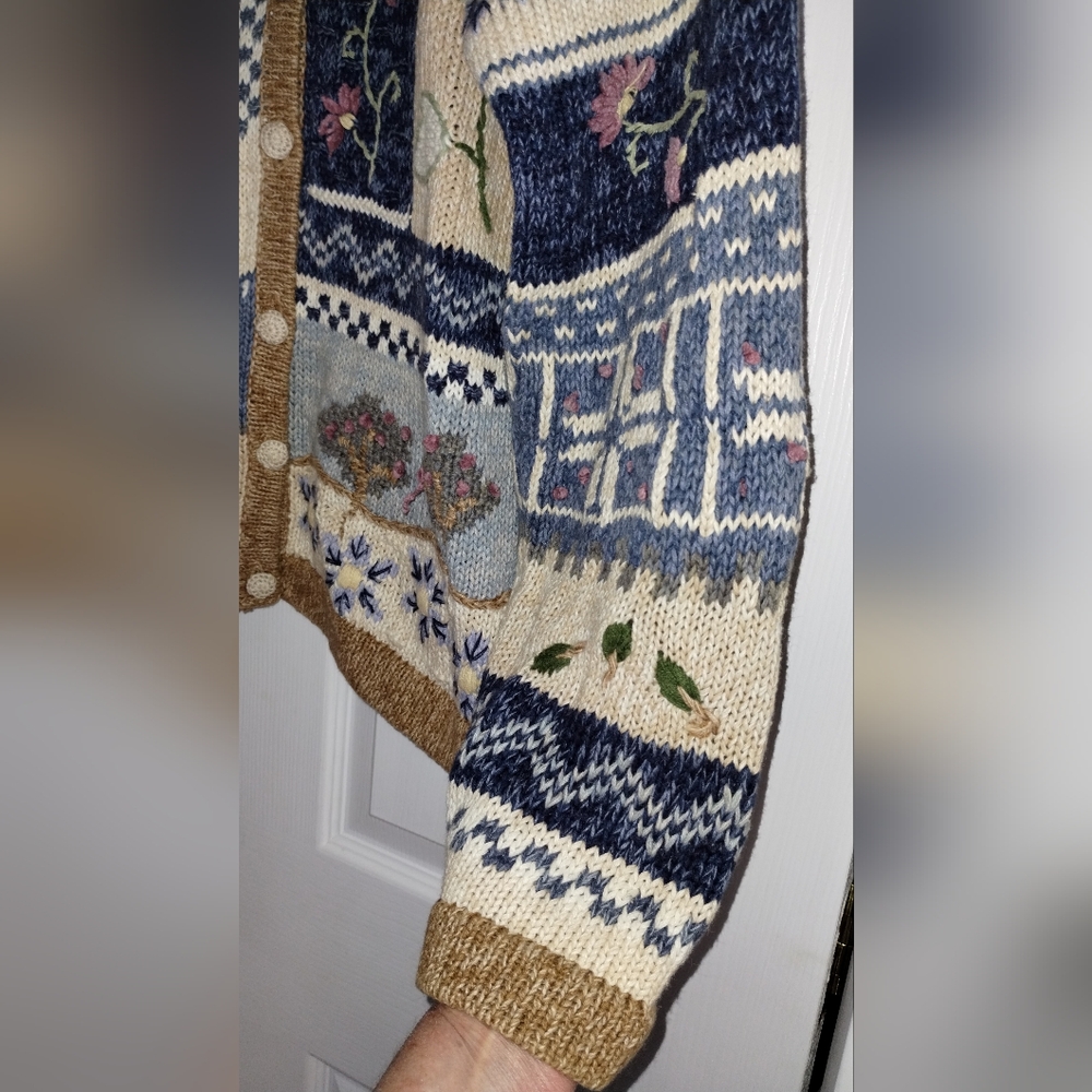 Vintage 90s Flower Bon Worth Cardigan Sweater - Picture 10 of 11